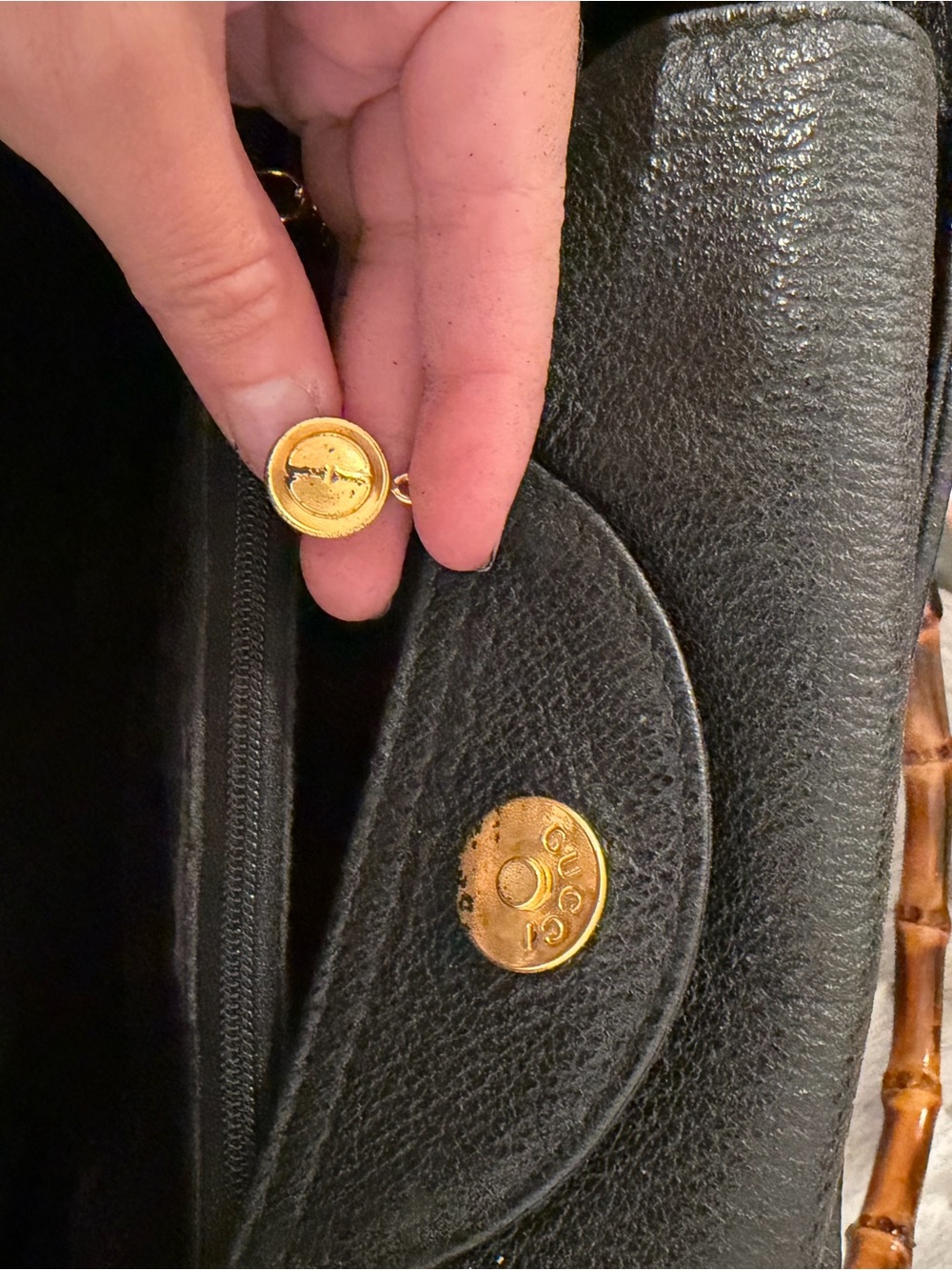 Gucci Black Tote with Bamboo Handles - Picture 3 of 5